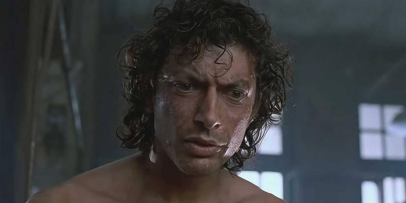Jeff Goldblum looking pensive in 'The Fly'