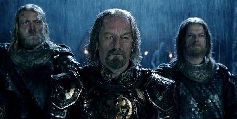 Liam Cuningham under the rain in The Lord of the Rings_ The Two Towers