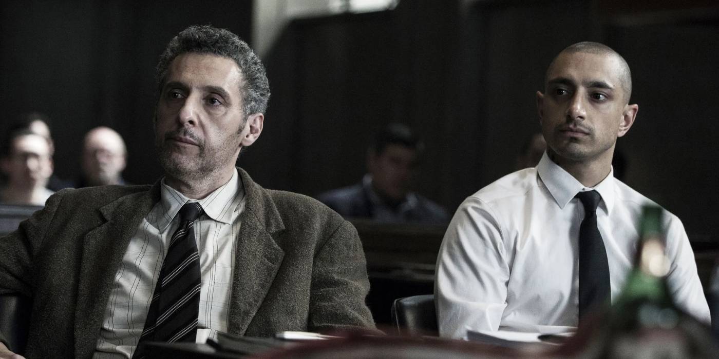DA John Stone (John Turturro) sits in court with his client Nasir Khan (Riz Ahmed) in 'The Night Of' (2016).