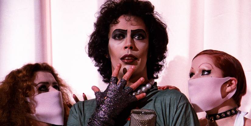 Fran N' Furter with Magenta and Columbia by his side in The Rocky Horror Picture Show