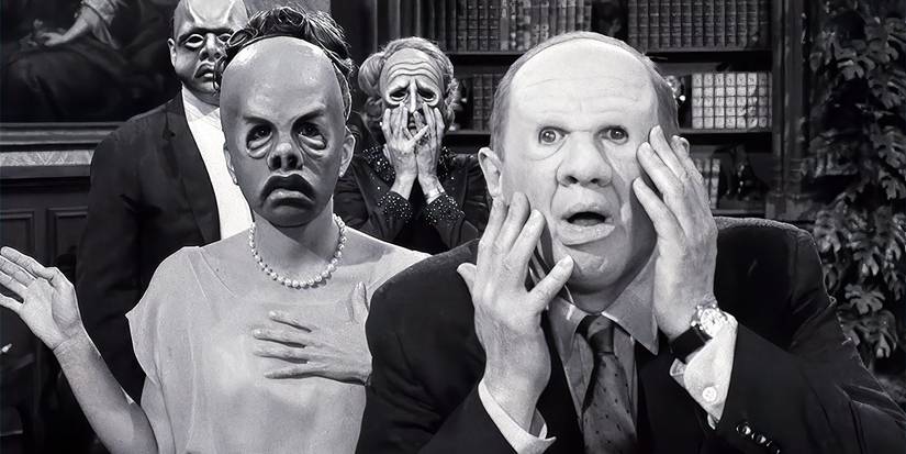 Several people wearing masks in The Twilight Zone.
