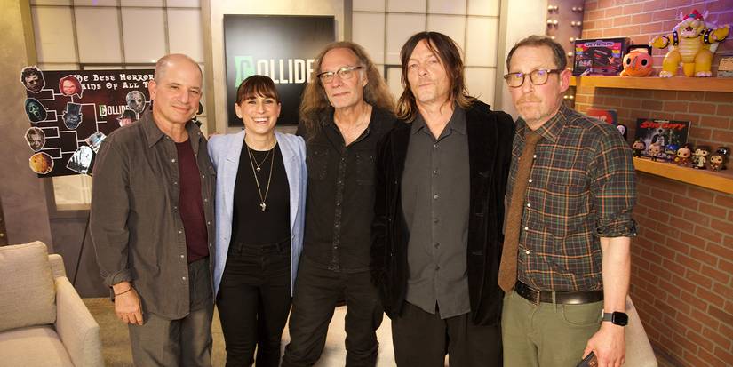 The creative team behind The Walking Dead: Daryl Dixon posing with Perri Nemiroff at NYCC 2025 for Season 3.
