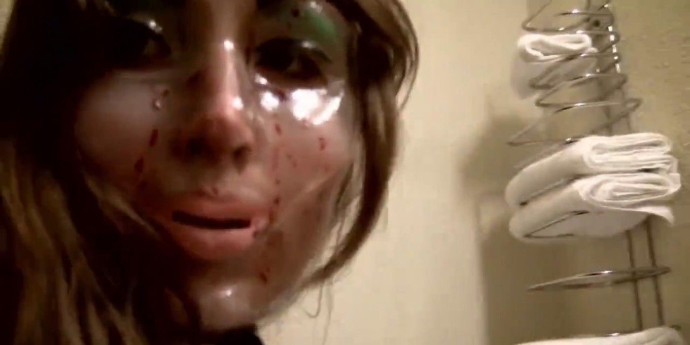 A masked woman in 'V/H/S' 