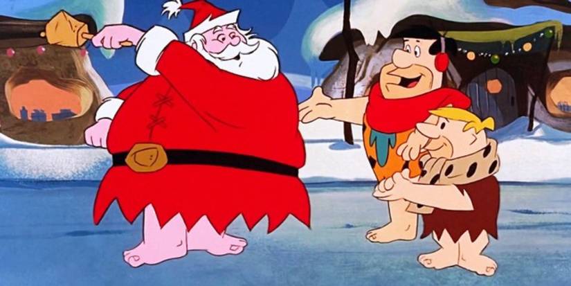 Fred and Barney talks to Santa Claus 