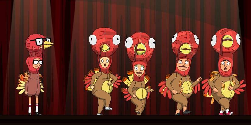 The kids dressed as turkeys in 'Bob's Burgers' "The Quirk-ducers"