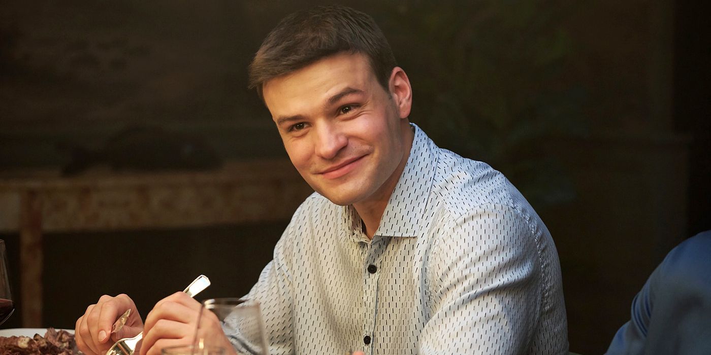 Mika Amonsen as Sean Reagen sits at a family dinner in Boston Blue