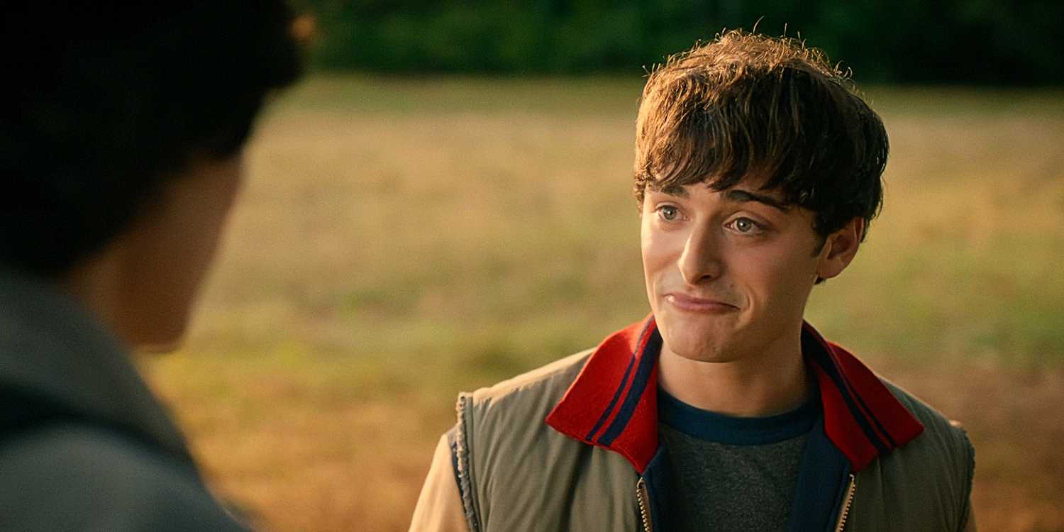 Will Byers smirking while talking to Mike in Stranger Things Season 5 Volume 1.