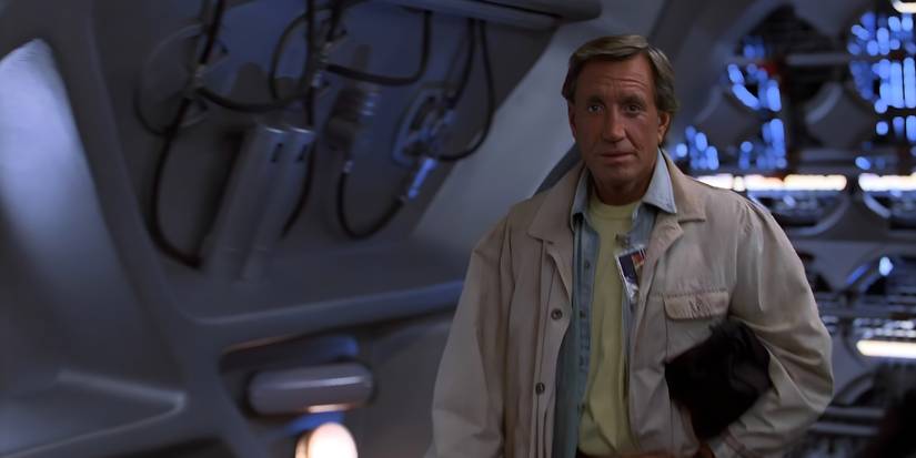 Captain Nathan Bridger (Roy Scheider) walking through his ship in seaQuest DSV.