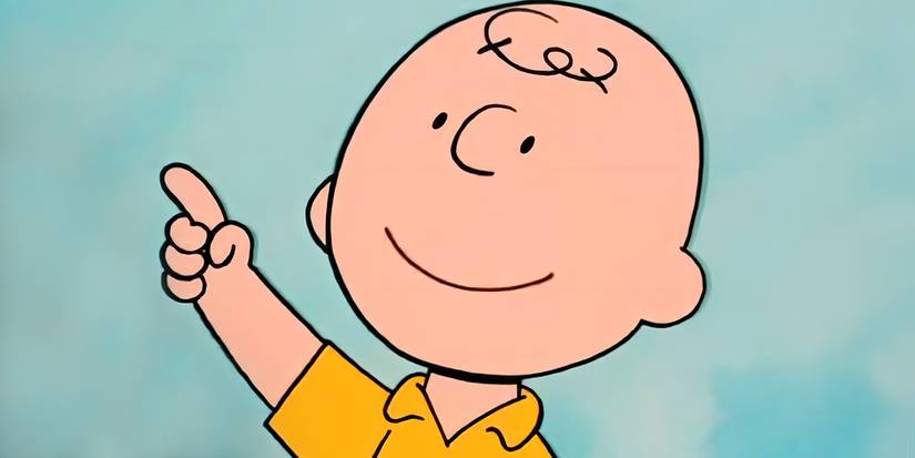 Charlie Brown smiling and pointing in This Is America, Charlie Brown!