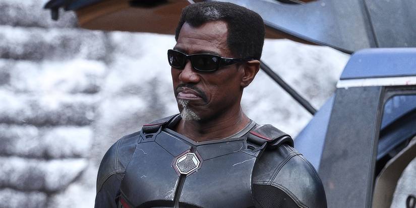 Wesley Snipes smirking as Blade in Deadpool & Wolverine