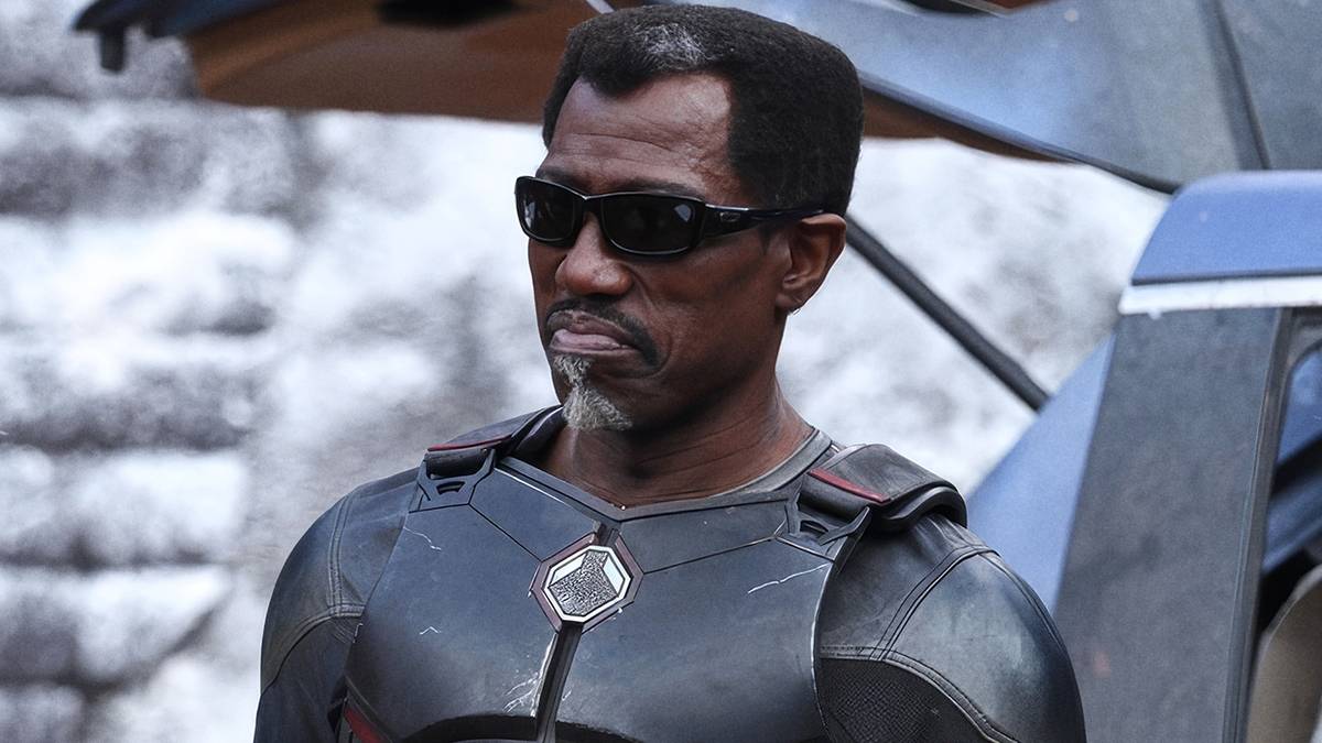 Wesley Snipes smirking as Blade in Deadpool & Wolverine