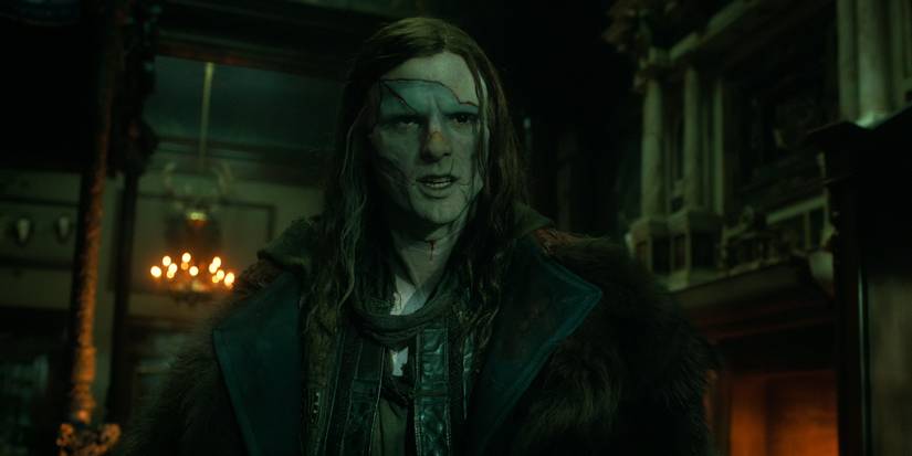 The Creature (Jacob Elordi) asks for a companion in 'Frankenstein' (2025).