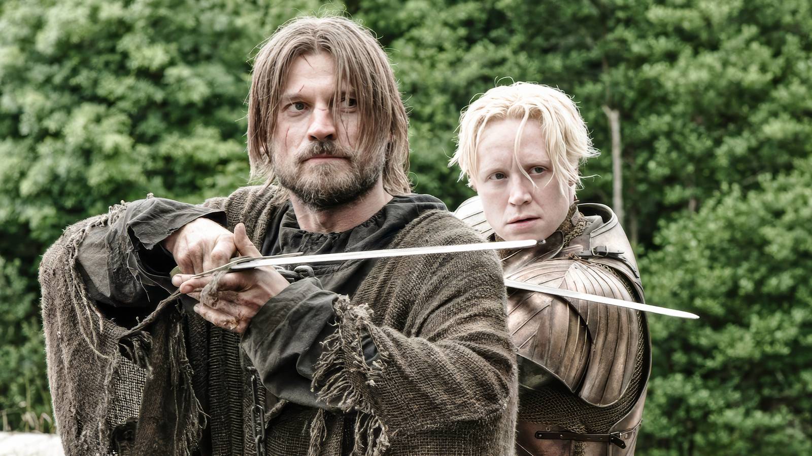 Nikolaj Coster-Waldau and Gwendoline Christie in Game of Thrones