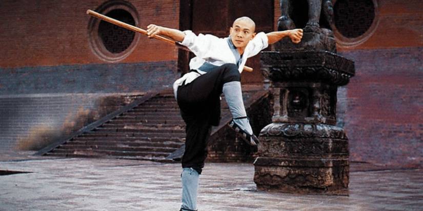 A man practice karate in 1982's The Shaolin Temple