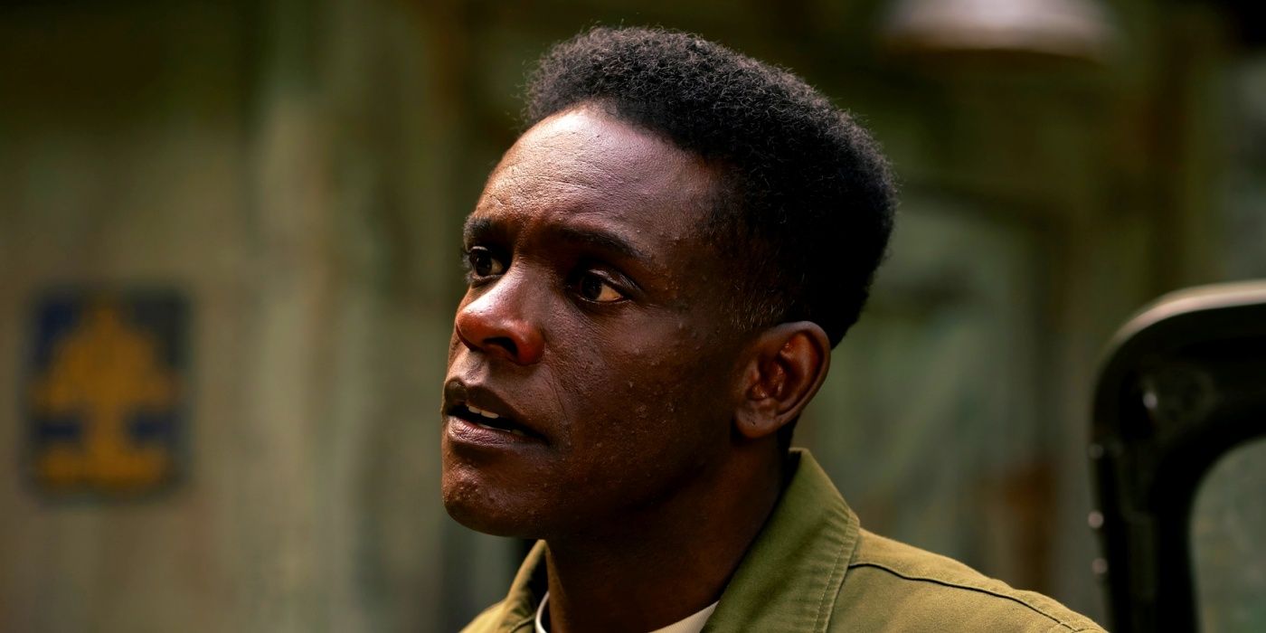 Chris Chalk as Dick Hallorann in a close-up looking off to the side in IT: Welcome to Derry