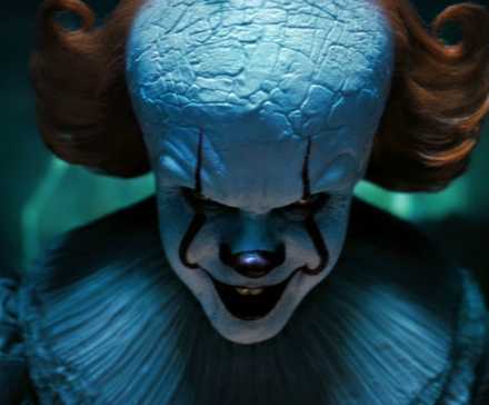 Bill Skarsgard as Pennywise in close-up in Episode 6 of IT: Welcome to Derry