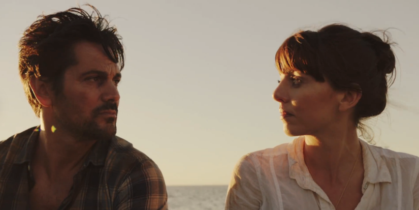 Michael Landes and Ophelia Lovibond in a scene from Hooten & The Lady