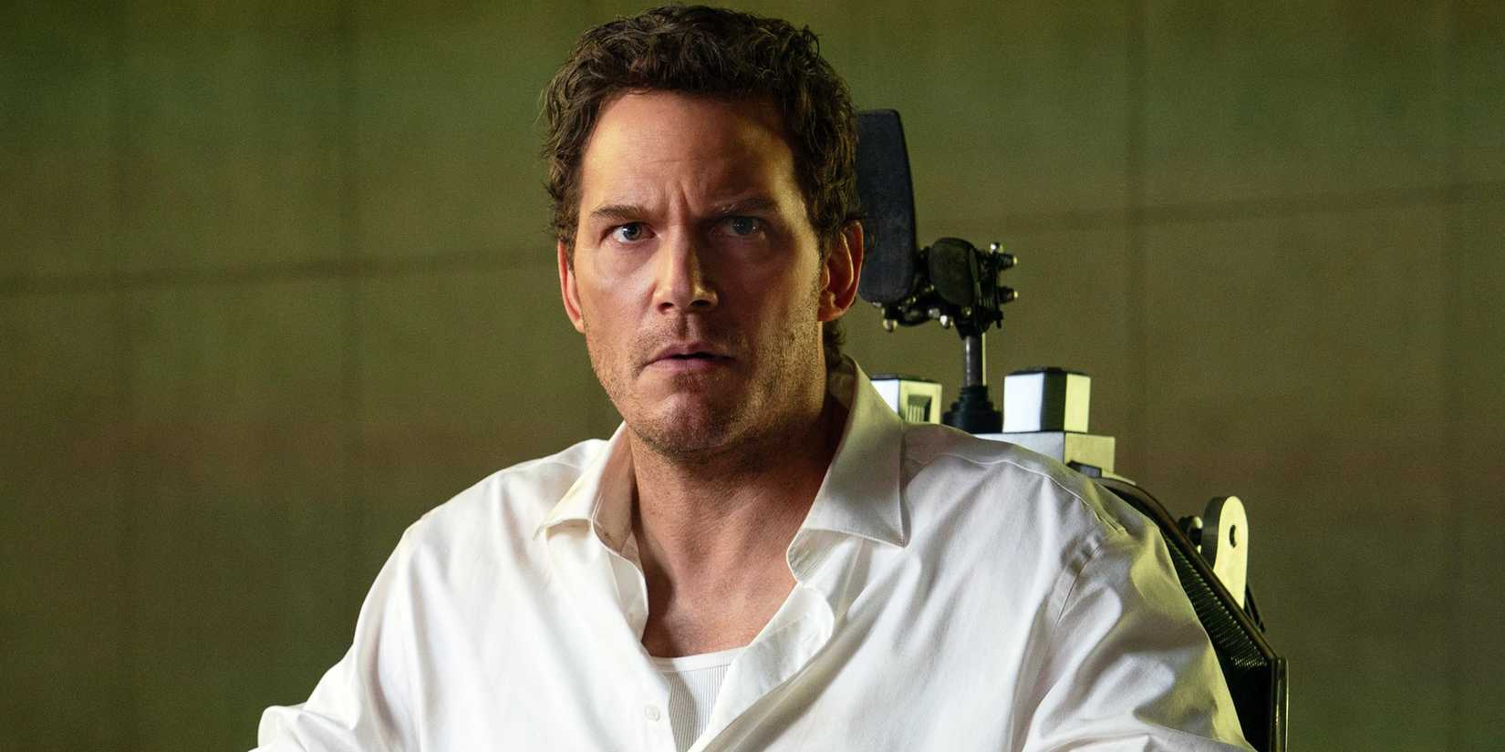 Mercy movie image Chris Pratt in the interrogation chair