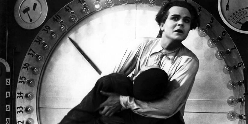 A man holding another man in Metropolis