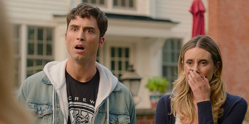 Benny and Grace Scanlon looking upset in Overcompensating