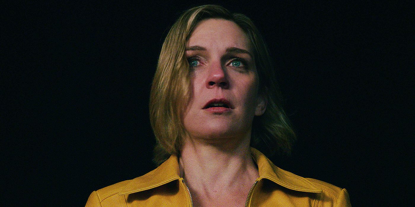 Rhea Seehorn looking perplexed in Pluribus