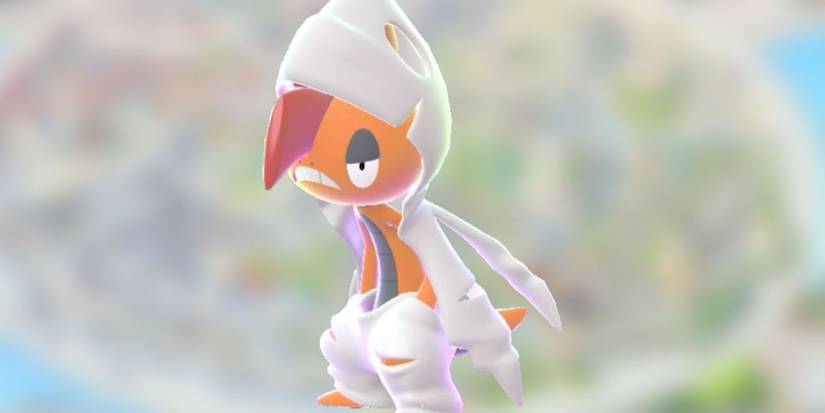 Mega Scrafty dengan latar belakang buram