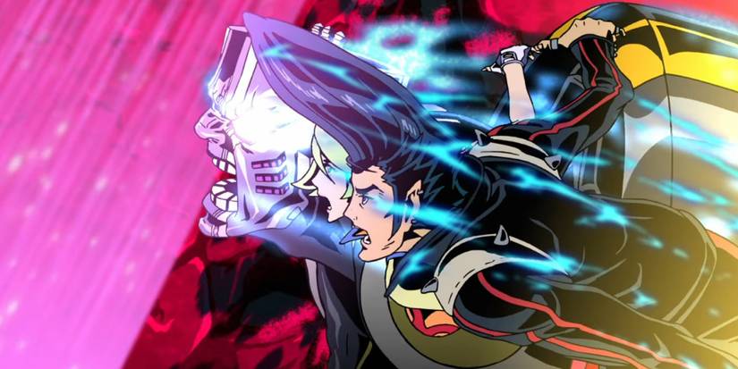 Characters launching forward in Redline