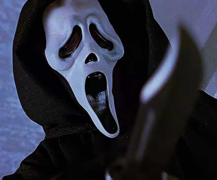 Scream's Ghostface holding a knife