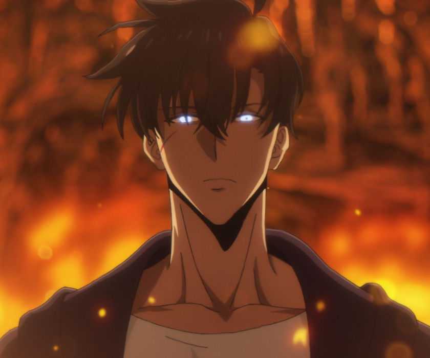 Sung Jin woo in front of flames in Solo Leveling Season 2: Arise from the Shadow