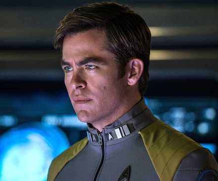 Chris Pine as Captain Kirk in Star Trek Beyond.