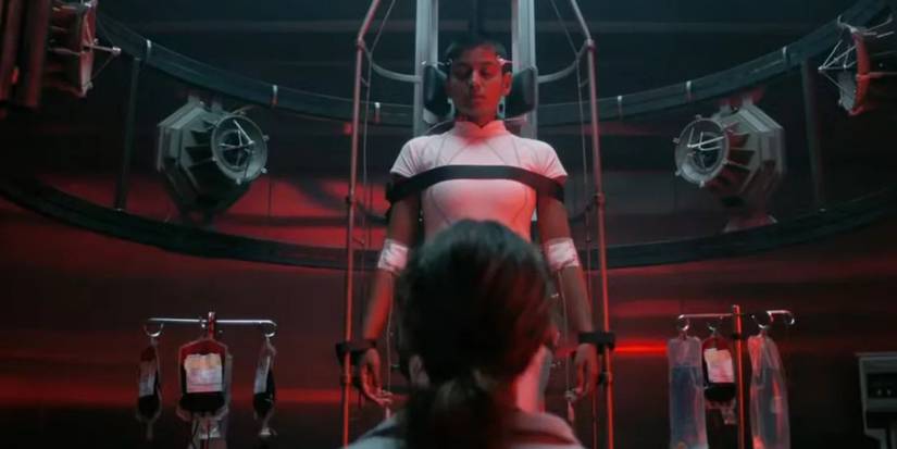 Millie Bobby Brown as Eleven discovers Linnea Berthelsen as Kali/Eight in the Upside Down on 'Stranger Things' Chapter 5.