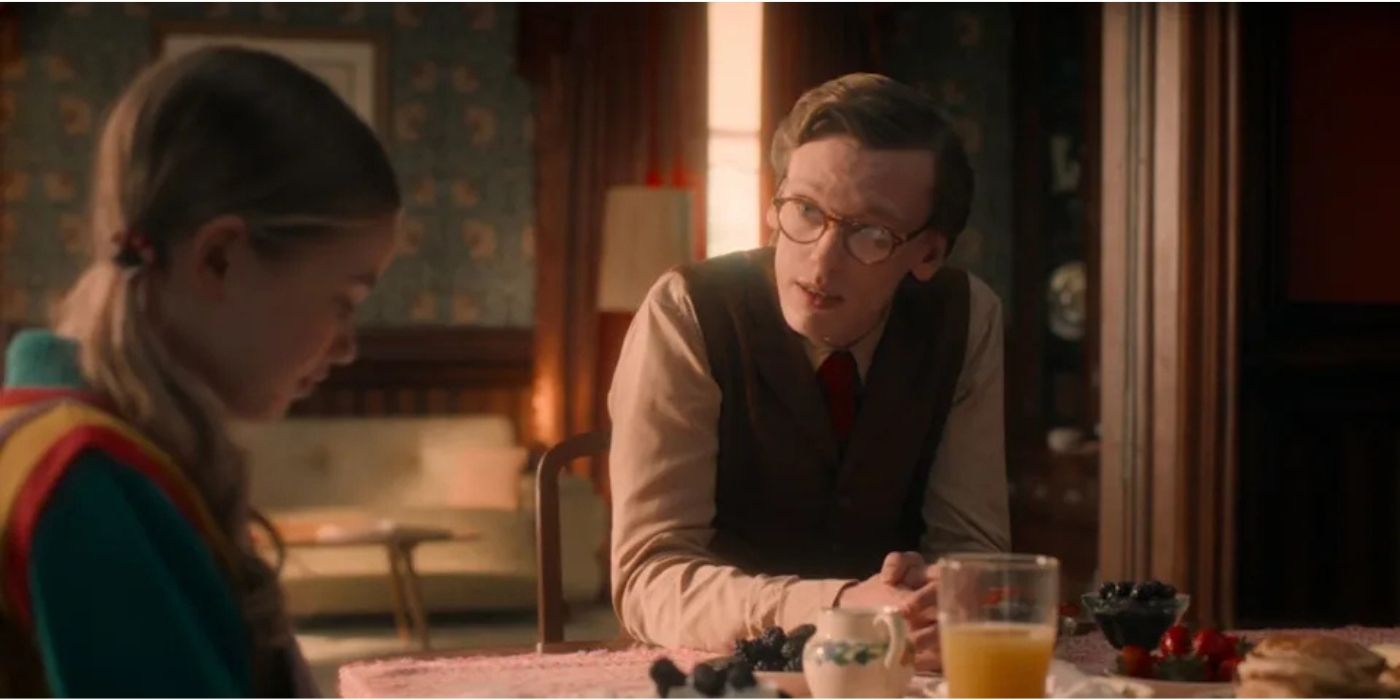 Nell Fisher as Holly Wheeler and Jamie Campbell Bower as Mr. Whatsit in Chapter 5 of 'Stranger Things.'