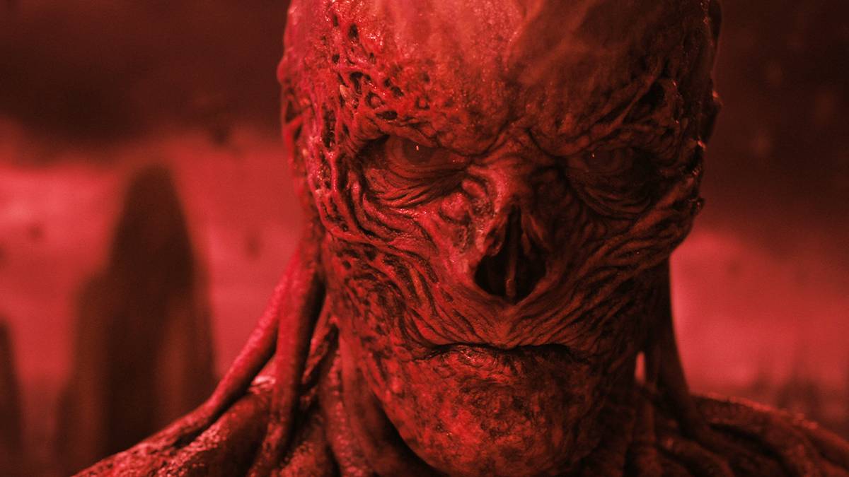 Close-up of Vecna in the Upside Down in Season 4 of Stranger Things.