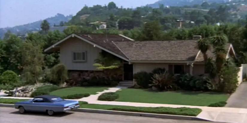 The exterior of 'The Brady Bunch' house during the opening credits.'