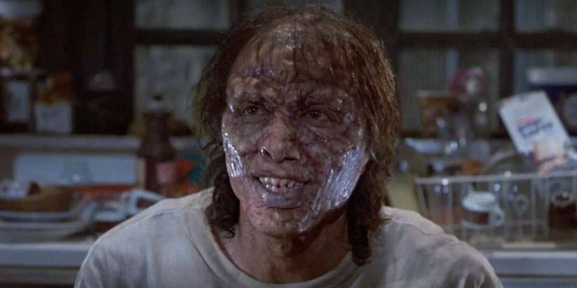 Jeff Goldblum with prosthetics in David Cronenberg's "The Fly"