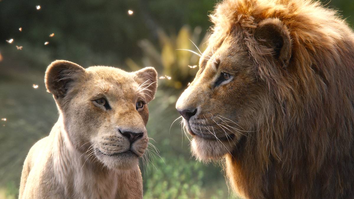 Simba and Nala in the 2019 live-action The Lion King
