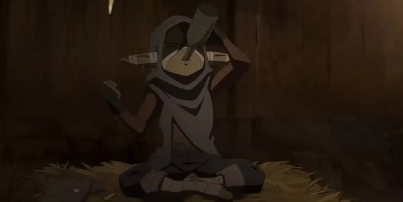 Nott the Brave drinking from a bottle in The Mighty Nein