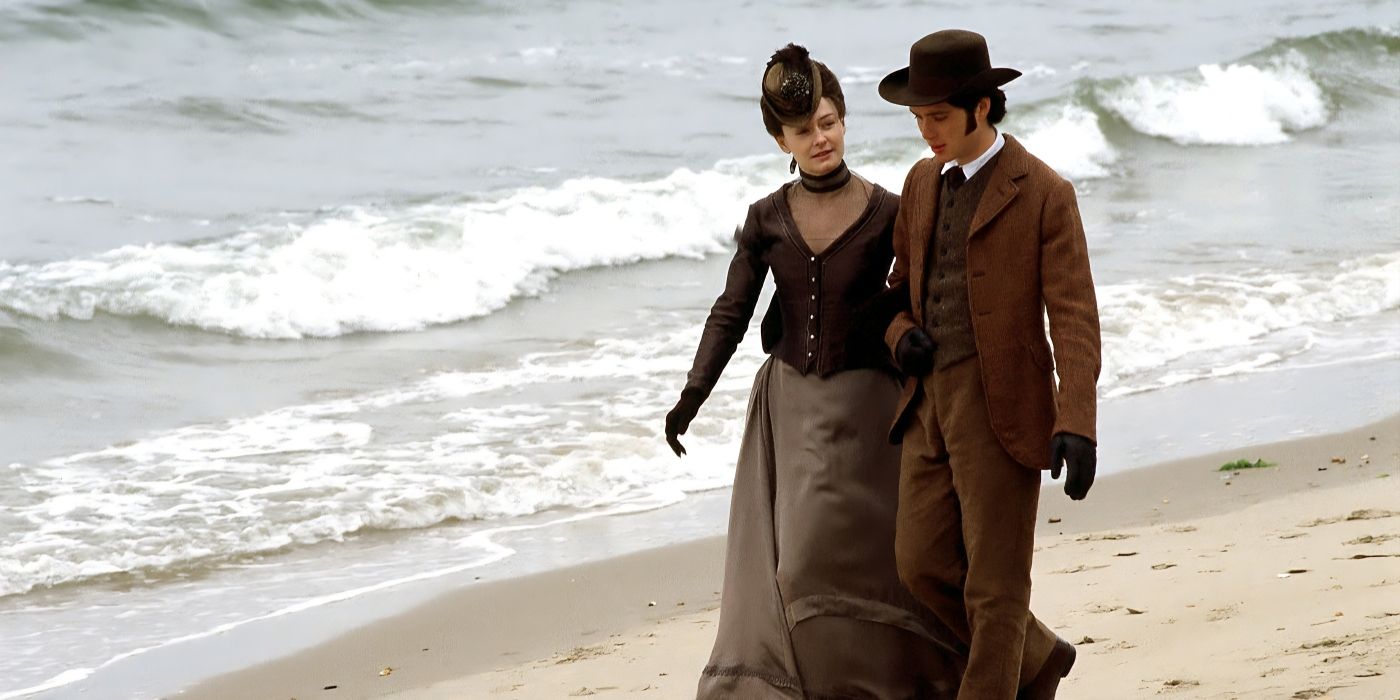 Paul and Mrs. Hurtle walking arm-in-arm on the beach in The Way We Live Now