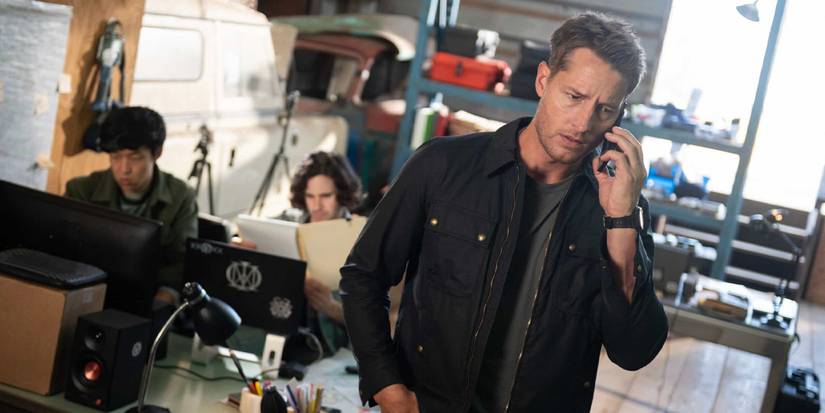 Colter Shaw (Justin Hartley) works with Eddie Fong (Jay Lee) and Gunther Becker (Connor Paolo) in the 'Tracker' episode "Angel"