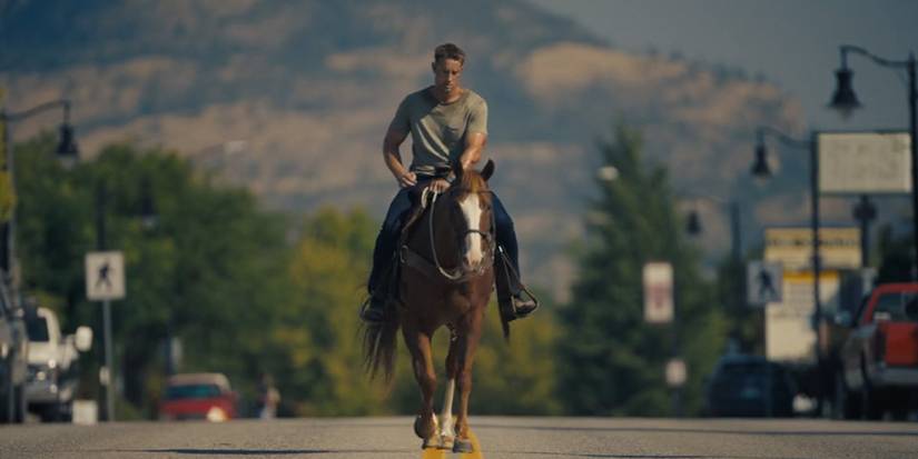 Colter Shaw (Justin Hartley) rides horseback in the 'Tracker' episode "No Man's Land"