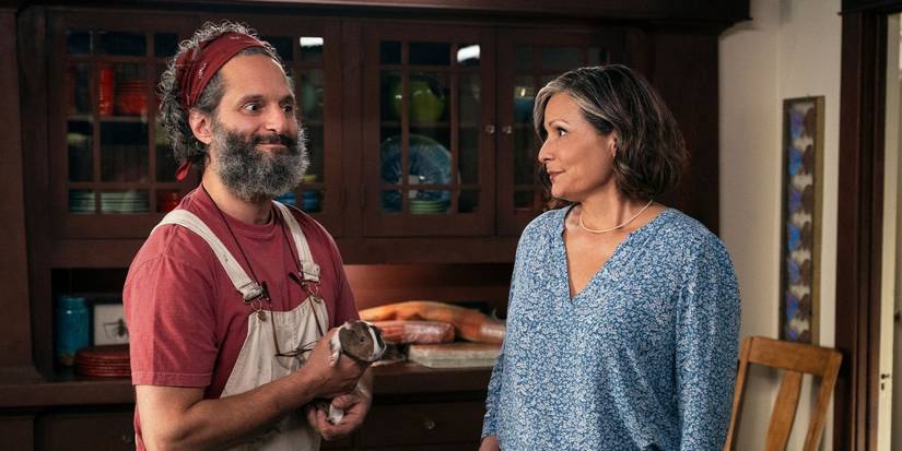 Jason Mantzoukas and Constance Marie on A Man on the Inside Season 2