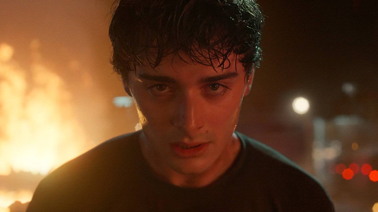 Will Byers looking serious in a close-up while channeling his powers in Stranger Things Season 5 Volume 1.