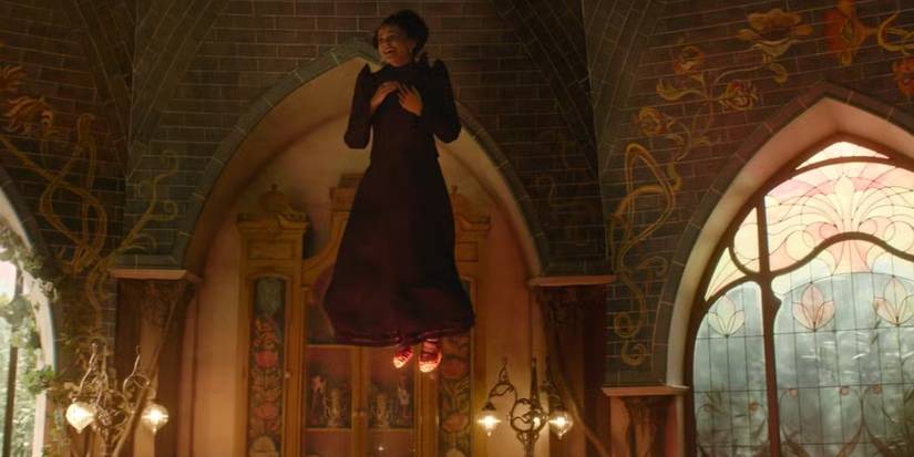 Nessarosa (Marissa Bode) flying in 'Wicked: For Good.'