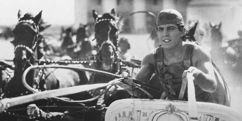 Ramon Novarro as Ben-Hur during the chariot race in 'Ben-Hur: A Tale of the Christ' (1925)