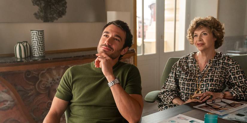 Marcello and his mother in a meeting in Emily in Paris.