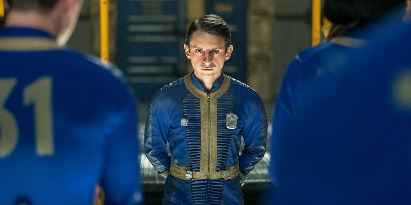 Moisés Arias as Norm faces other vault dwellers in Fallout Season 2
