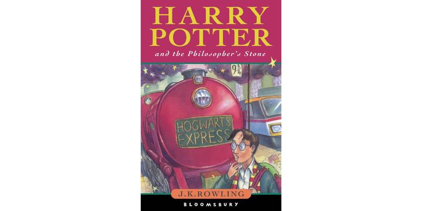 The original cover of Harry Potter and the Philosopher's Stone