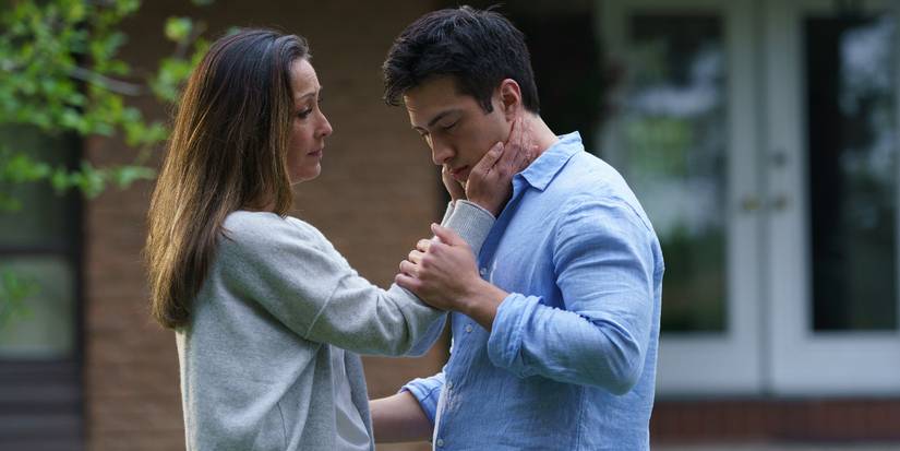 Christina Chang and Hudson Williams in Heated Rivalry Season 1 finale