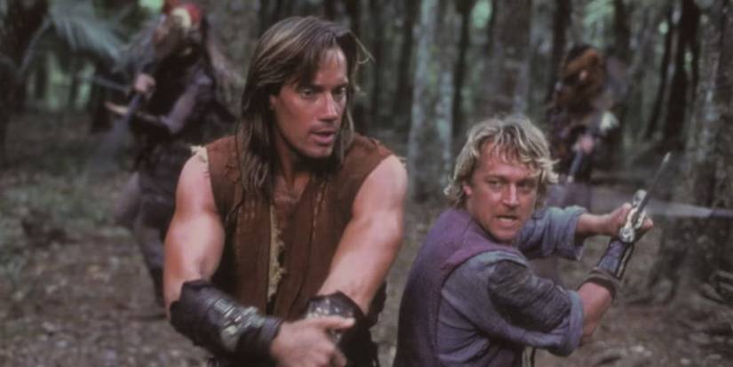 Kevin Sorbo and Michael Hurst in 'Hercules: The Legendary Journeys'