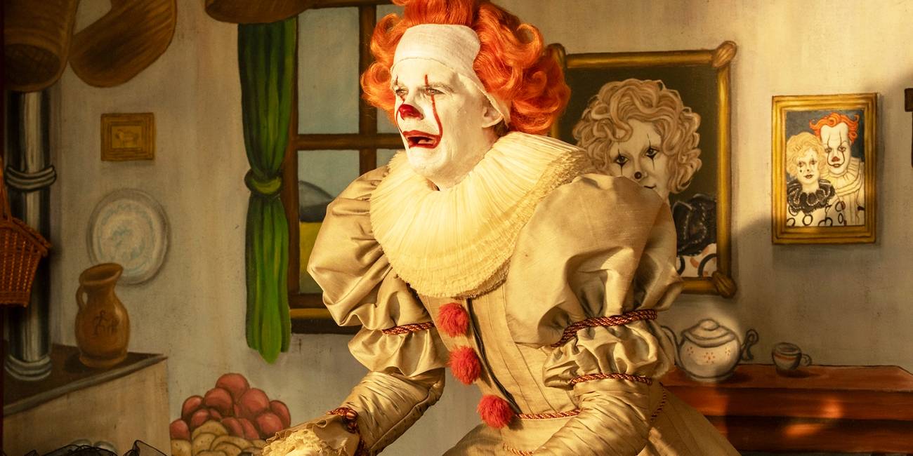 Bill Skarsgård's Pennywise crying in IT: Welcome to Derry